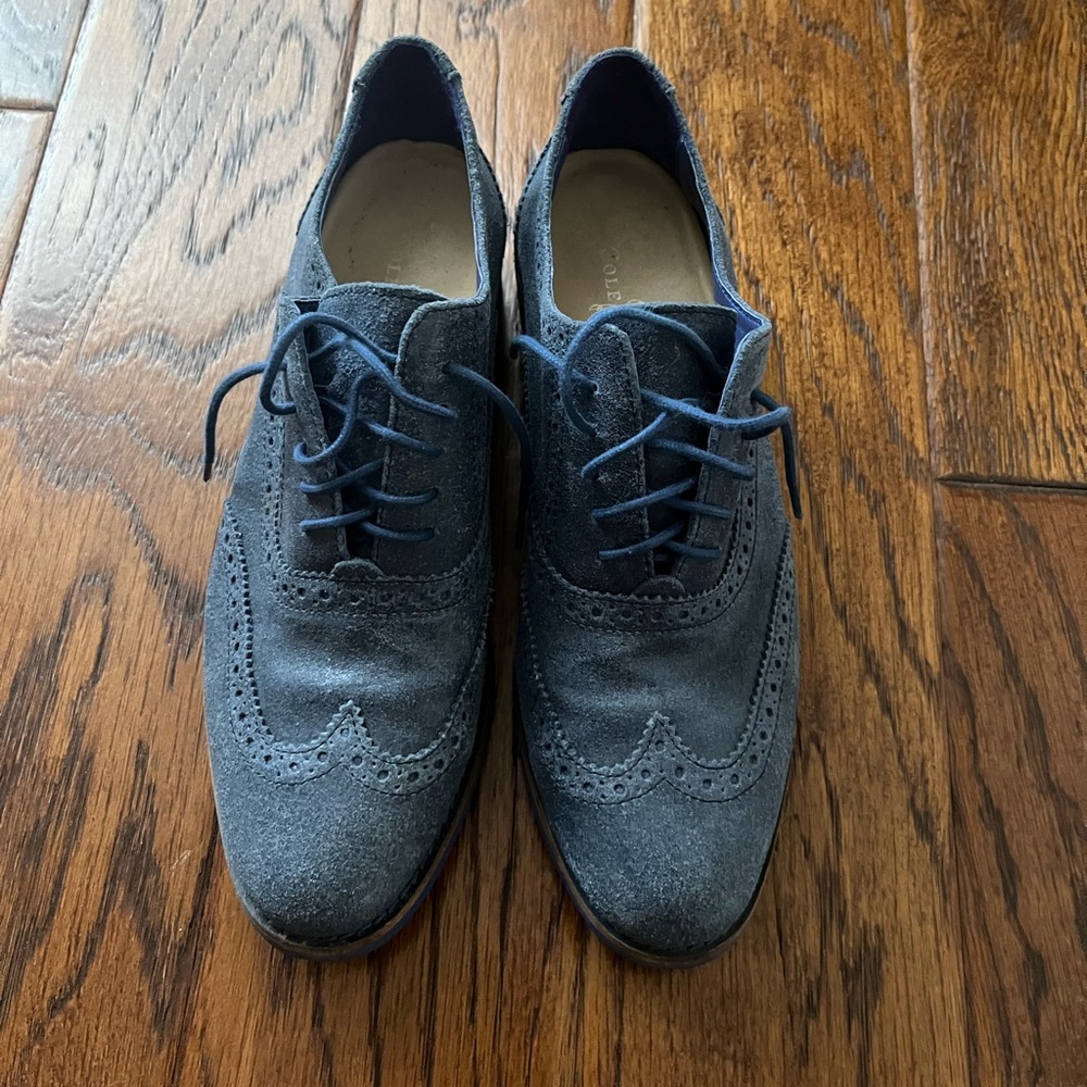Cole Haan Alisa Oxford Leather Women Shoes, Cobalt Blue Color, Size 8 1/2 Great